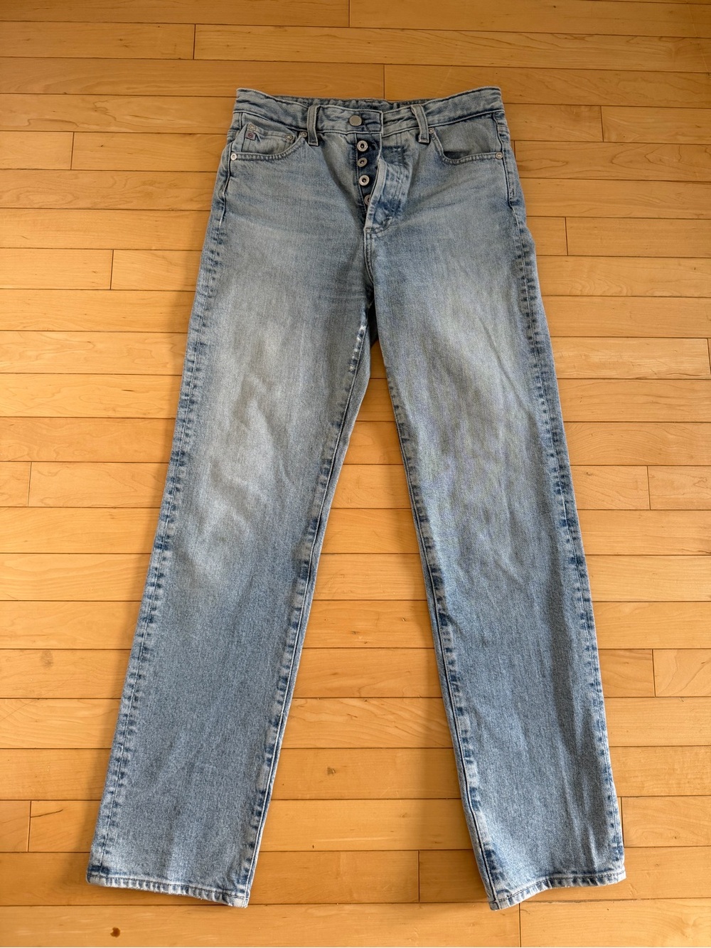AG Adriano Goldschmied Contour 360 Jeans 27R Light Wash Button Fly